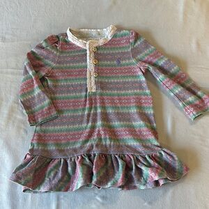 Ralph Lauren Pastel Baby Dress with Lace